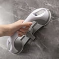 thumbnail image 2 of Suction Grab Bar for Shower 12 In Gray Plastic Bathroom Safety Handrail for Seniors Removable Without Drilling, 2 of 8