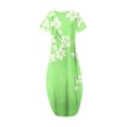 thumbnail image 3 of Ovzne Robes d'Été pour Femmes 2025 Robe Mode Robe Décontractée pour Femmes Imprimée à Manches Courtes Col Rond Robe avec Poches Robe de Printemps à Manches Courtes Imprimée Liquidation, 3 of 4