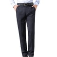 thumbnail image 2 of Meichang Pantalon Habillé pour Homme Pantalon Chino à Rayures Classiques Sans Repassage Pantalon Décontracté Haut de Gamme Taille Extensible Pantalon de Complet Coupe Ajustée Pantalon à devant Plat, 2 of 4