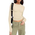 thumbnail image 1 of ORUYROP Womens Long Sleeve Fall Fashion 2023 Crop Tops Basic Layering Workout Slim Fitted T Shirts Y2K Tops, 1 of 5