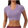 thumbnail image 5 of Pisexur Hauts d'Été pour Femmes, Hauts pour Dames, Hauts pour Femmes Décontractés en Lin à Col Rond, Grande Taille, T-shirt Blouse à Manches Courtes Imprimé avec Boutons, Blouses pour Femmes Bleu Marine, 3TG, 5 of 5