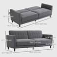 thumbnail image 3 of HOMCOM Canapé-Lit Convertible Moderne, Canapé Futon Pliant, Gris Anthracite, 3 of 10