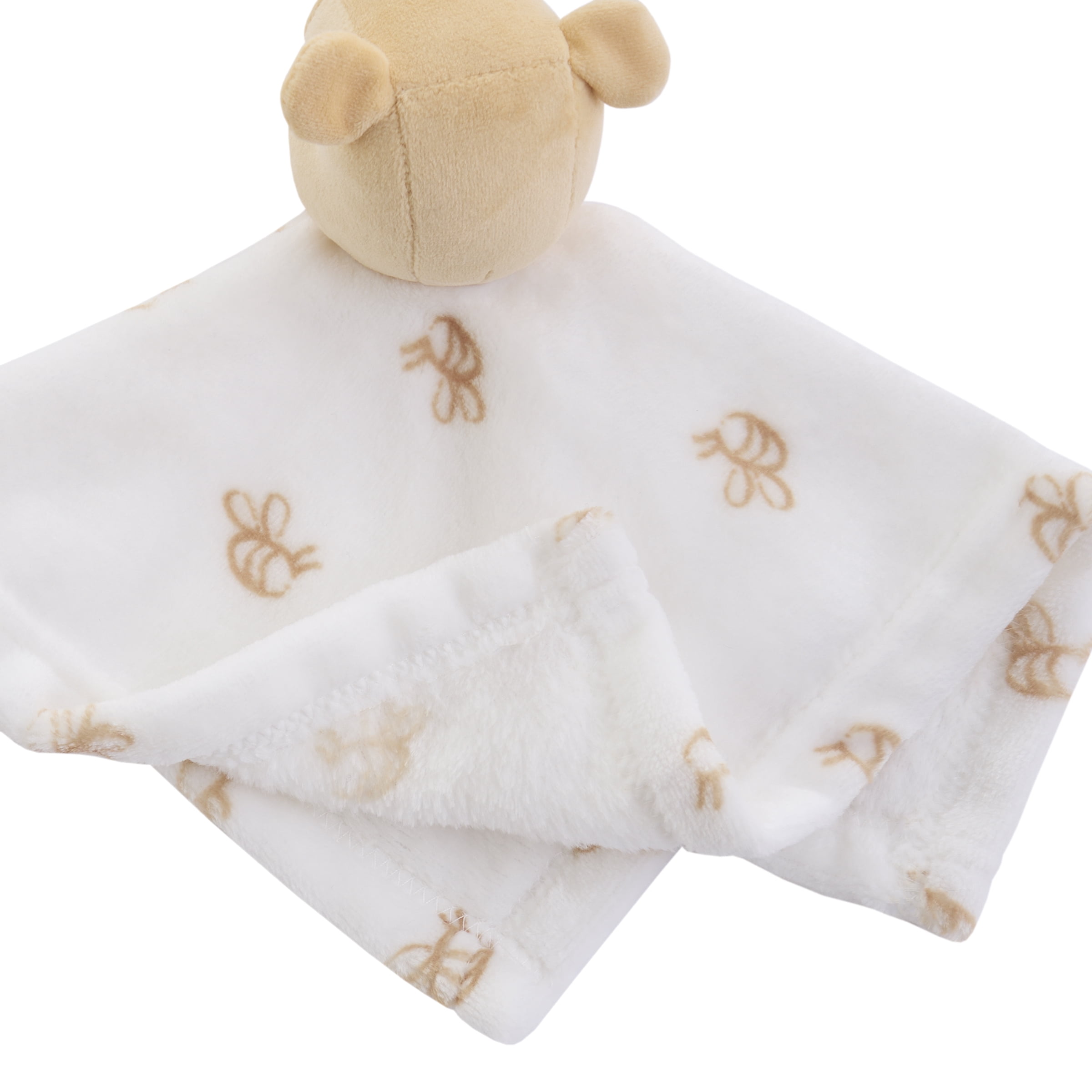 Winnie the Pooh Plush Security Blanket, Infant Unisex, Ivory and Gold