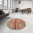 thumbnail image 3 of Ahgly Company Indoor Round Abstract Chestnut Red Abstract Area Rugs, 8' Round, 3 of 6