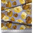 thumbnail image 2 of Soimoi Silk Fabric Floral & Leaves Tropical Decor Fabric Printed Yard 42 Inch Wide, 2 of 3
