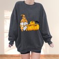 thumbnail image 1 of 2023 Chandail en Molleton de Mode pour Femmes 50 % de Rabais Liquidation Mode Automne Hiver Halloween Nain Citrouille Imprimé Décontracté Sport Col Rond Survêtements Manches Longues, 1 of 1