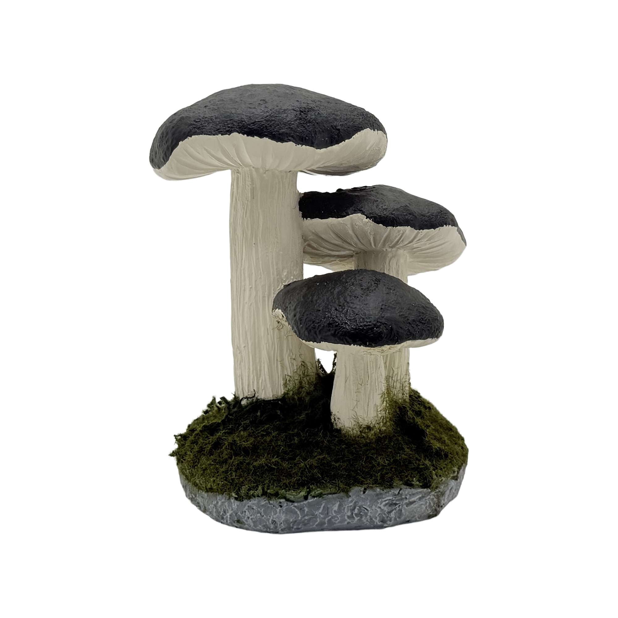 Way-To-Cel PL Champignons décor, 5 pouces de hauteur, couleur noir et blanc et vert
