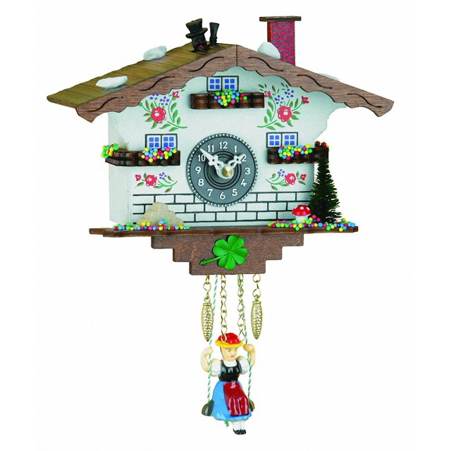 Black Forest Clock Swiss House with chimney-sweep