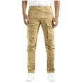 thumbnail image 3 of Sentmoon Pantalon Cargo pour Homme Pantalon de Survêtement pour Homme Homme Décontracté Uni Multiples Poches Extérieur Coupe Droite Pantalon de Mise en Forme Pantalon Cargo Pantalon pour Activités de Plein Air et Randonnée Jaune TTTG, 3 of 7