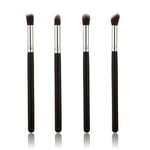 KAKOWELY Eyeshadow Brush Set 4pcs Eye Brushes Set Eyeshadow Blending Pencil Brush Make up Tool Cosmetic Makeup Eyeshadow Lip Eye Blush Foundation Power Brush Set Cosmetic Tool Kit (Black+Silver)