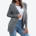 thumbnail image 4 of Womens Open Front Plus Size Chunky Knit Cardigan Sweaters Dressy Long Sleeve Fall Soft Cardigan Outwear with Pockets, 4 of 4