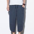 thumbnail image 2 of Birdeem Pantalon Court Ample Décontracté en Coton et Lin pour Homme, 2 of 12