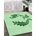 thumbnail image 3 of Ahgly Company Tapis d'Intérieur Lavable à la Machine, Carré, Transitionnel, Vert Menthe, Tapis de Zone, 5 Pieds Carré, 3 of 7