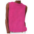thumbnail image 2 of TSADFHJI Hauts Col en V pour Femmes Rouge Coton et Lin Couleur Unie Col Rond Pull Court Couleur Unie Décontracté Sans Manches T-Shirt TTTG Rouge, 2 of 5