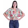 thumbnail image 1 of Moomaya Hauts à Manches Boxy Imprimés pour Femmes, Col en V, Taille Élastique, Kimono, 1 of 4