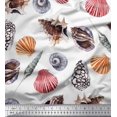 thumbnail image 1 of Soimoi Crepe Silk Fabric Colorful Shells Ocean Fabric Prints By Yard 42 Inch Wide, 1 of 3