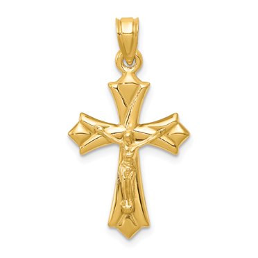 Pendentif Croix Réversible en Or Jaune 14K