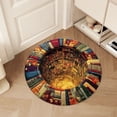 thumbnail image 2 of SIYTUAU 3D Optical Illusion Book Cave Round Area Rug Non Slip Floor Mat For Bedroom Study Library 31.5X31.5 Inches Velvet Soft Pile Polyester Fiber B, 2 of 5