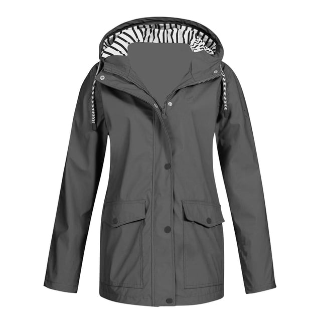 AherBiu Manteau de Pluie pour Femme avec Capuchon, Coupe-Vent Léger Ajustable, Imperméable, Randonnée, Voyage, Vêtement d'Extérieur