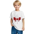thumbnail image 4 of T-shirt Doux à Manches Courtes Décontracté pour Tout-Petit HVOBBTY, T-shirt Mode à Col Rond à Manches Courtes pour Garçons Tout-Petits avec Imprimé de Feuilles d'Érable, Blanc, 9 Ans, 4 of 5