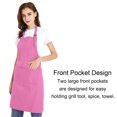 thumbnail image 3 of (Price/each)Opromo Unisex Cotton Canvas Adjustable Chef Kitchen Aprons with 2 Pockets-Hot Pink-L, 3 of 6
