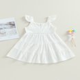 thumbnail image 4 of EIMELI Enfants Bambin Filles Robe d'Été Mignonne Mouche Manches une Ligne Robe de Princesse à Plusieurs Niveaux Robe de Balançoire Rose 7-8 Ans, 4 of 8