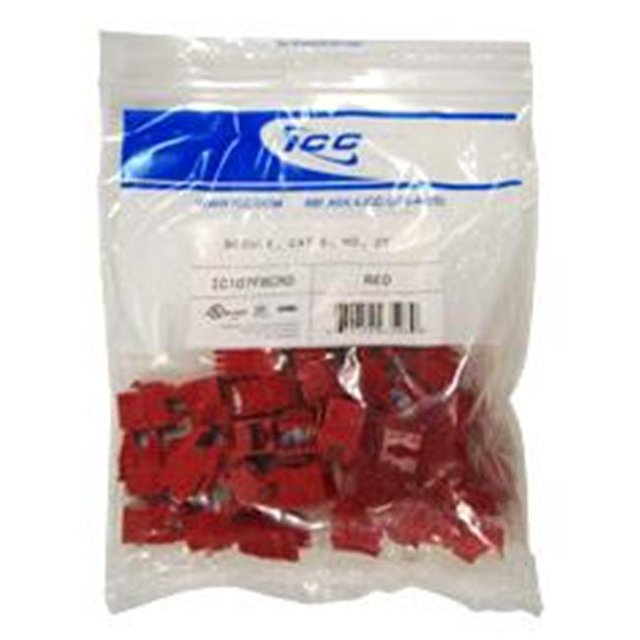 ICC IC107F6CRD CAT 6 HD Jack 25 Pack&44; Rouge