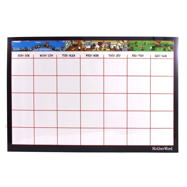Calendrier magnétique effaçable à sec non daté MotherWord
