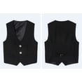 thumbnail image 3 of Little Boys Dress Vest 4 Button Solid Color formal Suit Vest Stage Performance Clothes for Kids Size 5-6T, 3 of 5