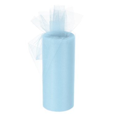 Unique Bargains Rouleaux de Tulle Bobines de Tissu 6 Pieds 25 Yards Bleu Eau pour Décoration Emballage Mariage Bricolage Artisanat