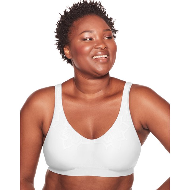 Bali Womens Comfort Revolution Smart Size Wirefree Bra, 3XL, White Aztec