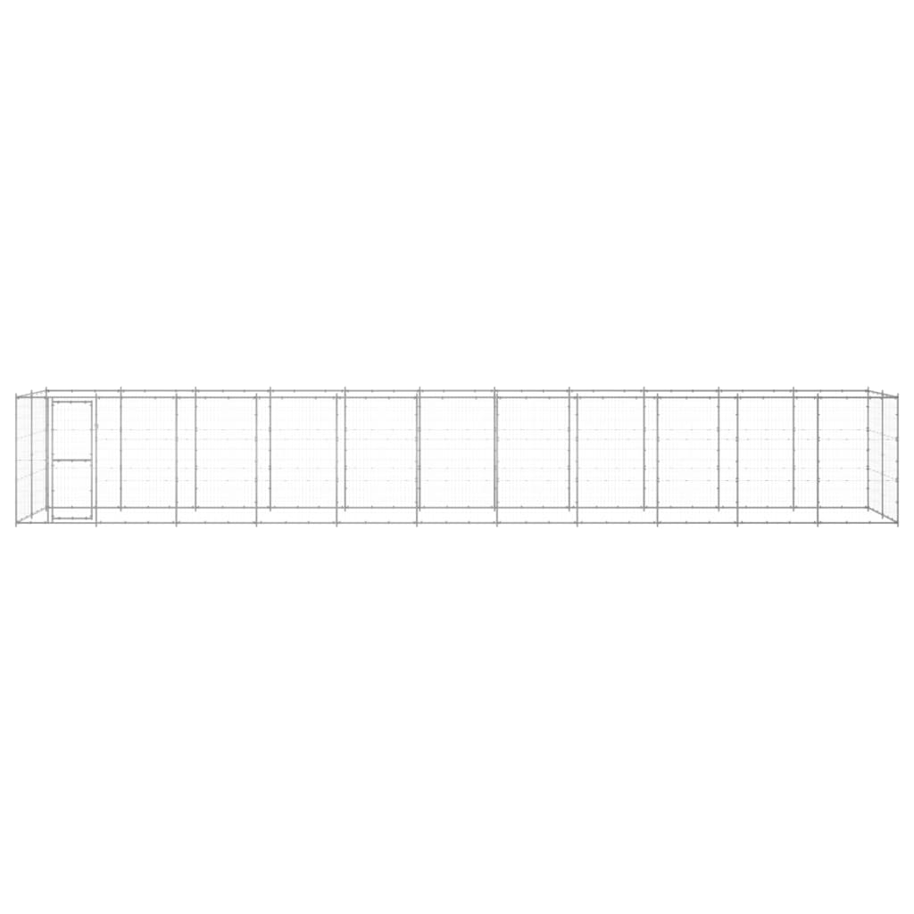 vidaXL Chenil Extérieur pour Chien Acier Galvanisé 26,62 M2