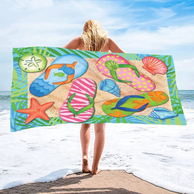 Dvkptbk Home Essentials Summer Beach Slippers Beach Towel Microfiber Double-Sided Velvet Beach Towel Swimming Towel Versatile Beach Towel Apartment Essentials