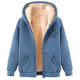 thumbnail image 2 of LOVZFMLL Jackets for Women's Fashionable Printed Fleece Hooded Sweatshirt Jacket, 2 of 4