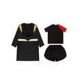 thumbnail image 4 of iiniim Kids Boys Boxing Uniform Long Satin Hooded Cloak Boxing Robe with Training Tarcksuit Set Black&Red 8, 4 of 5
