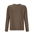 thumbnail image 3 of Jalioing Crew Neck T Shirt for Men Casual Solid Color Long Sleeve Basic Shirt Lightweight Soft Pullover Tee, 3 of 5