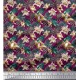 thumbnail image 1 of Soimoi Georgette Viscose Fabric Monstera Leaf & Floral Decor Fabric Printed Yard 42 Inch Wide, 1 of 5