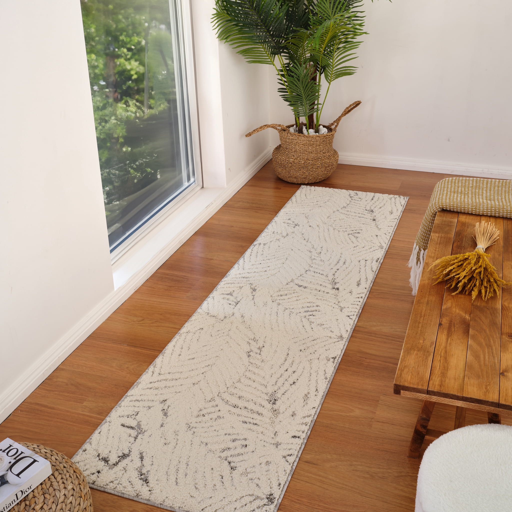 Rug Branch Nimbus Floral Indoor Area Rug, Cream Grey, Modern - Living Room, Bedroom, Dining Room, and Kitchen