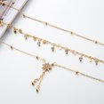 thumbnail image 3 of Fashion Rice Beads Beaded Six-pointed Star Pendant Alloy Anklet 3 Piece Set, 3 of 9