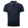 thumbnail image 3 of Jovati Chemise Décontractée à Manches Courtes à Col Rabattu pour Hommes, Tissu en Polyester, Coupe Confortable Respirante, Design Uni, Lavable à la Machine, Épaisseur Standard, 3 of 5