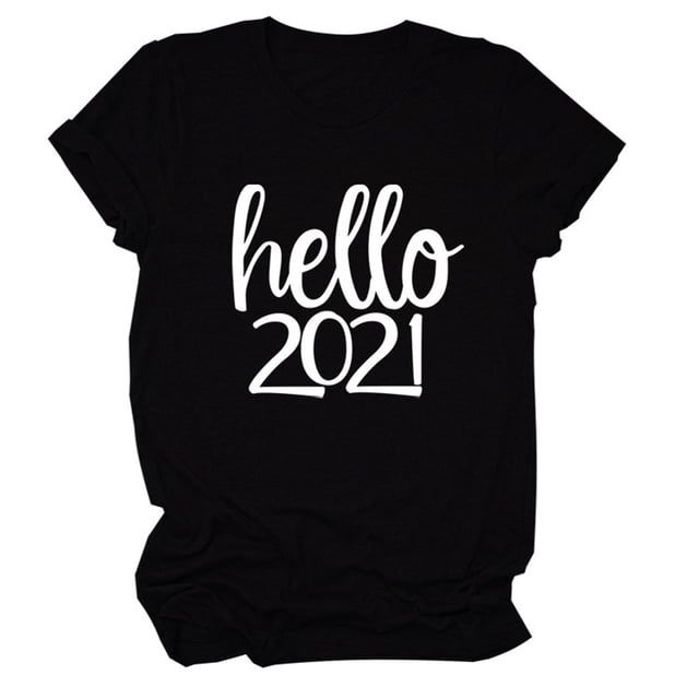 Hauts d'Été Grande Taille pour Femmes Décontractés Hauts pour Femmes 2021 Col Rond Manches Courtes T-Shirt à Imprimé de Lettres Blouse Basique Décontractée T-Shirt à Col en V pour Femmes en Liquidation