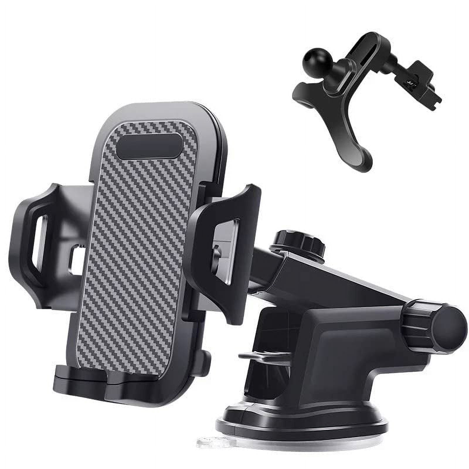 Car Phone Holder Mount, Cell Phone Holder for Car Dashboard Windshield, Suction Cup Hands-Free Car Phone , Vent Clip Phone Holder