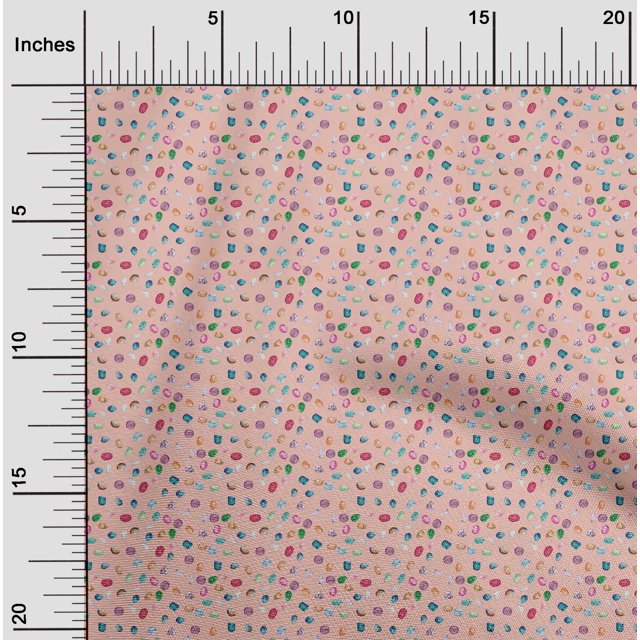 oneOone Cotton Poplin Fabric Crystal & Gemstone Ocean Fabric Prints by Yard 56 Inch Wide