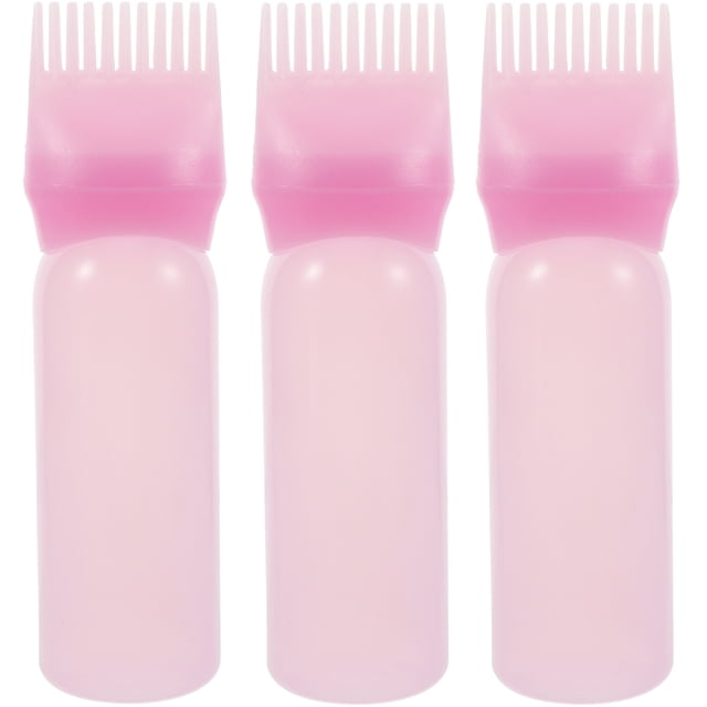 SHISUYAN 3pcs Root Comb Applicator Bottle Hair Oil Applicator Bottle Hair Dye Comb Bottle