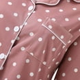 thumbnail image 4 of Kcodviy Femmes Décontracté Col à Revers Bouton Pyjama pour Femmes Imprimé à Pois Deux Pyjama Court pour Femmes Pièce Manches Longues Pyjamas Hauts Femmes Ensemble de Pyjamas, 4 of 7