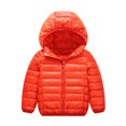thumbnail image 1 of Innerwin Puffer Coat Solid Color Kids Cardigan Outdoor Hooded Neck Warm Down Jackets Orange 130cm, 1 of 2