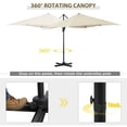 thumbnail image 4 of Outsunny 8'x8' Square Patio Hanging Offset Umbrella w/ Cross Base Cream, 4 of 9