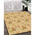 thumbnail image 3 of Ahgly Company Tapis d'Intérieur Lavable à la Machine, Carré, Transitionnel, Orange, Tapis de Zone, 3 Pieds Carré, 3 of 7