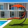 thumbnail image 3 of Costway Chaise Balançoire Suspendue Chaise Hamac avec Oreiller Auvent Support Orange, 3 of 10