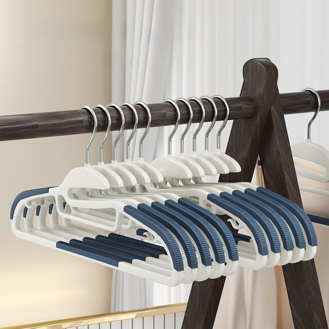 EGNMCR Household Non Slip Non Marking Corner Drying Rack Fish Mouth Opening Clothes Hangers Dry And Wet Use Does Not Hurt The Collar Plastic Hanger